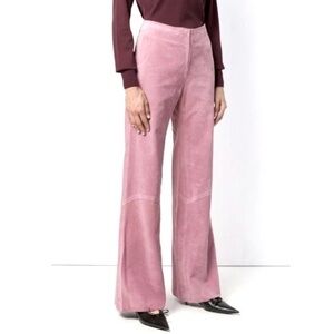 St. John suede real leather luxury pants 100 % silk lining